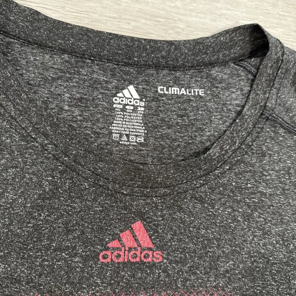 NC State Wolfpack Shirt Adidas Climalite Men's Gray 4XL 100% Polyester Tee